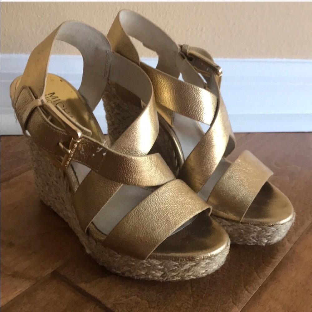 Michael Kors Gold Wedges